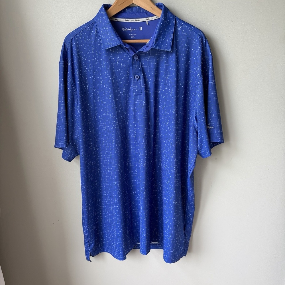 Walter Hagen II Golf Polo Shirt Short Sleeves Golf Clubs Graphic Mens Size XXL